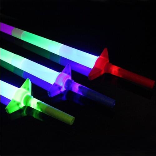 LED Luminous Flash Four Section Retractable Light Stick Magic Glow Wand For Concert Party Cheer Props Toy Gift Girls Kids