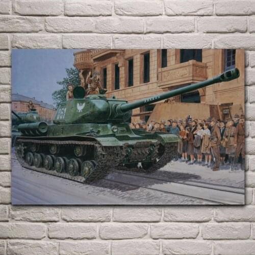 Heavy soviet tank victory moment art living room home decor art print wall decoration fabric poster EA050