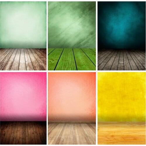 Vintage Gradient Solid Color Photography Backdrops Props Brick Wall Wooden Floor Baby Portrait Photo Backgrounds 210125MB-24