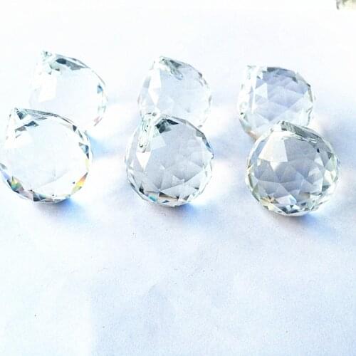Top Quality 30mm 30pcs Clear Crystal Faceted Balls Glass Chandelier Lighting Spheres Pendant Parts Diy Wedding X-MAS Decoration