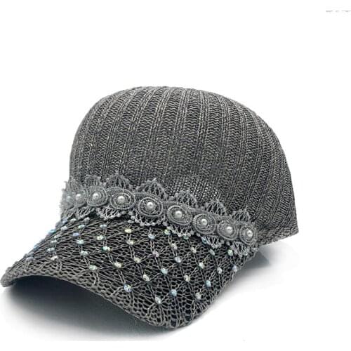 Women Summer Baseball Cap For Women Rhinestone Breathable Mesh Hat Girls Snapback Hip Hop Fashion Female Caps Adjustable