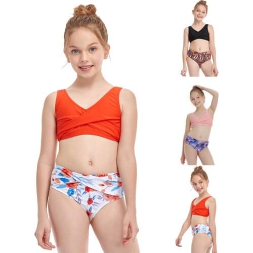 Matching Family Mother Girl Bikini Swimsuit Swimwear Young Swimsuit Children Baby Kid Beach Swimwear Split Two pieces biquini
