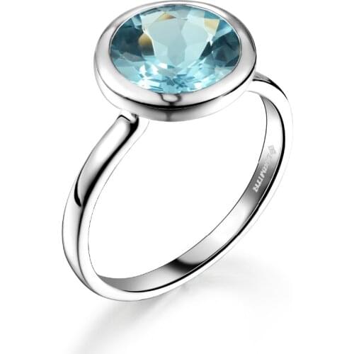 DORMITH real 925 sterling silver ring 3.4 carats 9mmx9mm natural blue topaz gemstone rings for women jewelry size7#8# available