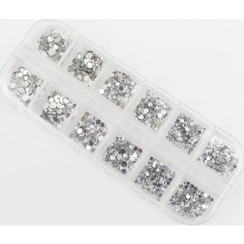 1Box(800Pcs) Mixed Acrylic Beads For Needlework FlatBack Cabochon Scrapbook Decoration Craft DIY Embellishments Accessories