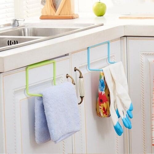 1Pcs Plastic Hanging Holder Multifunction Towel Rack Cupboard Cabinet Door Back Kitchen Accessories Home Storage Organizer