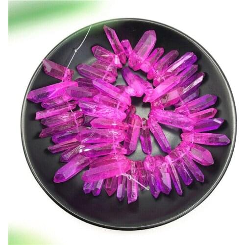 1PC Rose Titanium Aura Lemurian Quartz Crystal Point Healing Stones Crafts Decor DIY Natural Stones and Minerals