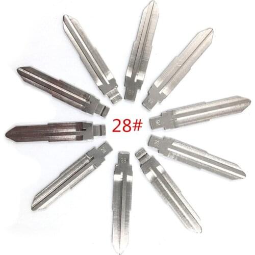 10pcs/lot Type 28# Metal Blank Uncut Flip KEYDIY/VVDI/JMD Remote Key Blade