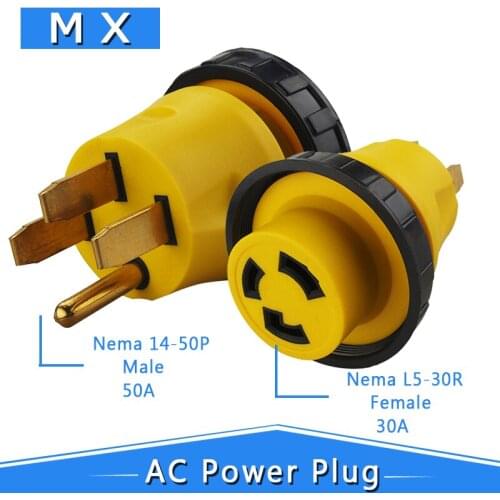 [14-50P to L5-30R] Plugrand 50 Amp Male NEMA 14-50P to 30 Amp NEMA L5-30R Female Locking Adapter