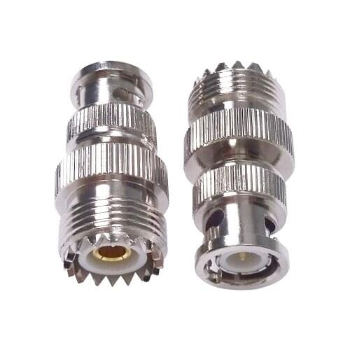 2PCS High Quality RF coaxial coax adapter BNC male to UHF female SO-239 SO239 Connector