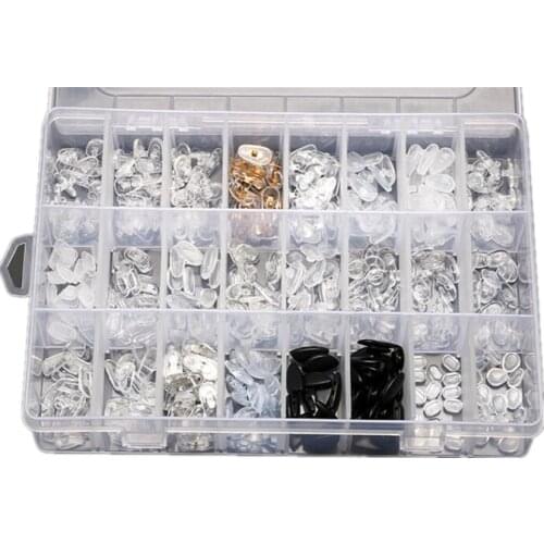 240 Pair 24 Style Silicone Screw On Push In Glasses Nose Pads Repair Tool Kit For Eyeglass Eyewear