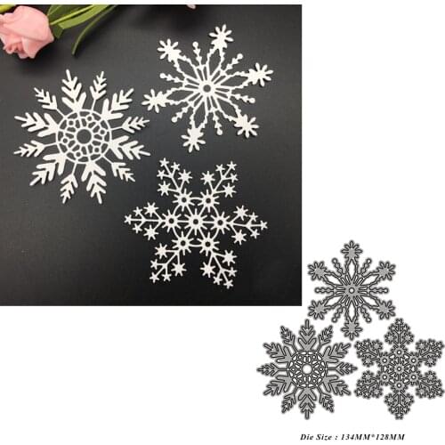 3PCS/Set Snowflake 2021Metal Cutting Dies for DIY Scrapbooking Paper Cardmaking Decor Embossing Crafts No Stamp Curlicue Hand-on