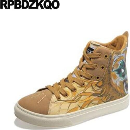 47 Painting Breathable Trainers High Top Big Size Skate Summer 2021 Hip Hop Men Shoes Luxury Brand Printed 46 Sneakers Runway