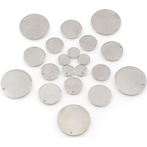 A+ 10/15/18/25mm 10pc/lot Stainless Steel Charms Round Shape Stamping Blank Tag Pendants DIY For Making Necklace Jewelry