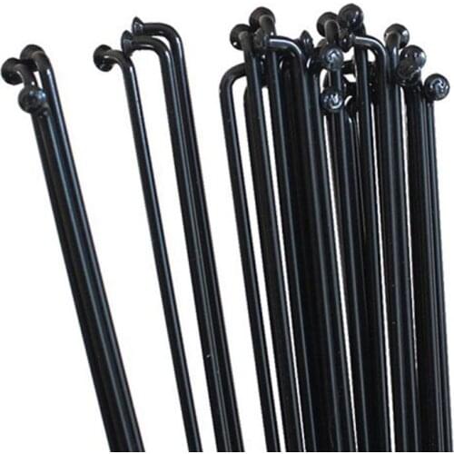 A5KC 20pcs MTB Road Bike 45# Steel Spokes Bicycle 14G Black Spokes with Nipples 250-280mm Cycling Accessories