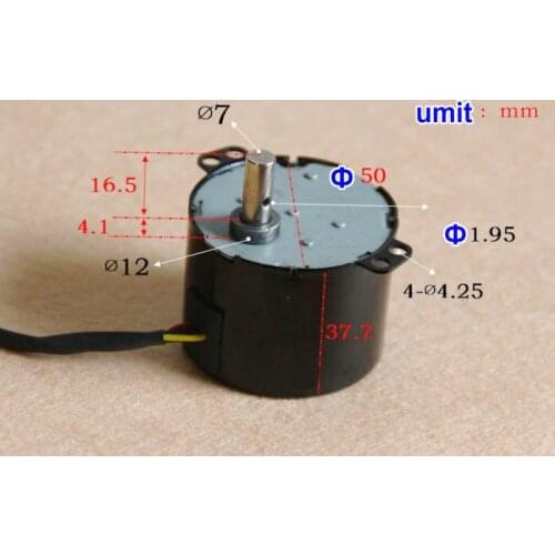 AC 24V permanent magnet synchronous motor 50KTYZ positive and negative 6W 2.5 rev / min
