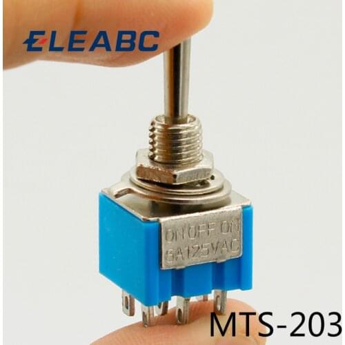Promotion! 5pcs 3 Position 2P2T DPDT ON-OFF-ON Miniature Mini Toggle Switch