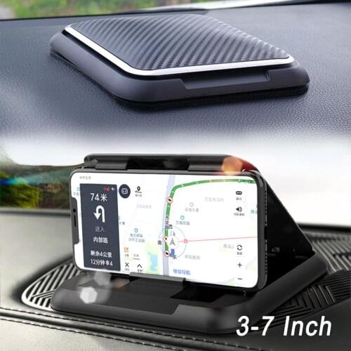 Carbon Fiber Car Phone Holder Dashboard Universal 3-7 Inch Mobile Phone Auto Adjustable Mount Holder For Car Phone Holder Stand