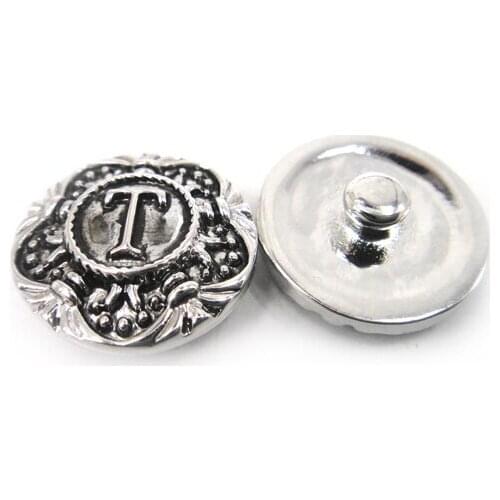 Free drop shipping 1.8-2cm alloy Letters T design charm DIY button metal charms