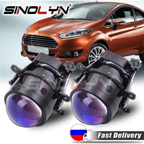 Sinolyn 3 Inch Bi Xenon Projector Fog Lens For Ford FOCUS 2 3 /Ecosport/MK2/FIESTA MK7/ FUSION/TRANSIT Blue Lens Retrofit Tuning