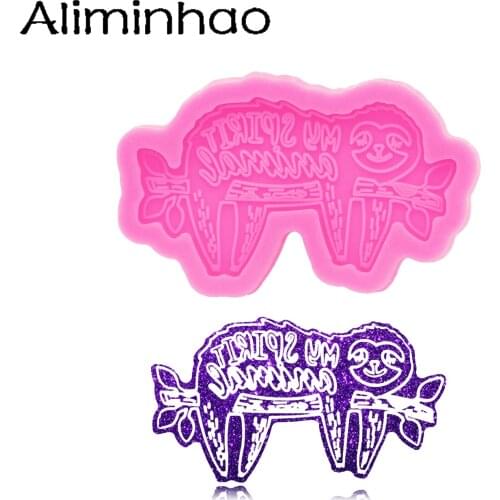 DY1044 Shiny Animal Sloth Resin Silicone Mold, Crafting with Epoxy Resin art DIY Charms Mold. Chocolate Fondant cake Tools