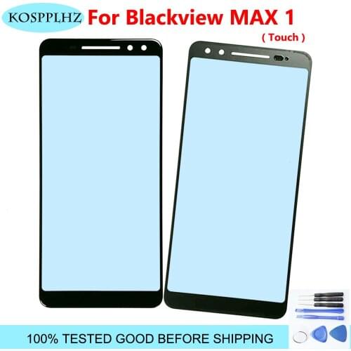 Black Color New front outer glass For Blackview Max 1 Touch Panel Glass Replace Part with tools and adhesive