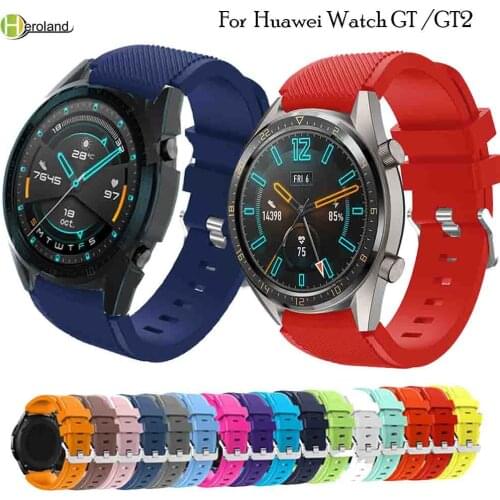 For HUAWEI WATCH GT 2 46mm smart watch strap replace wristband 22mm silicone bracelet For Huawei Watch GT 46 /42mm /Active