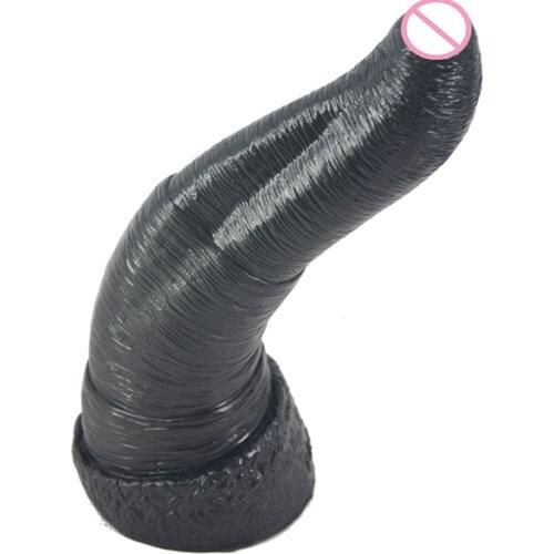 Giant Beast Bend Body Dildo S Curve Penis Super Realistic Elephant Nose Visual Stimulation Anal Toy Device To Increase Drama