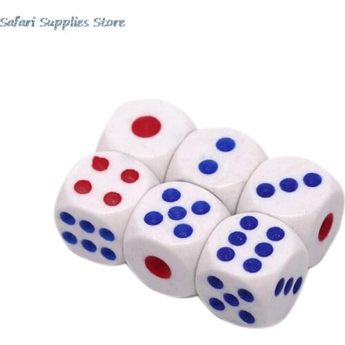 6Pcs/Lot 10mm Drinking Dice Acrylic White Round Corner Hexahedron Dice Club Party Table Playing Games RPG Dice Set