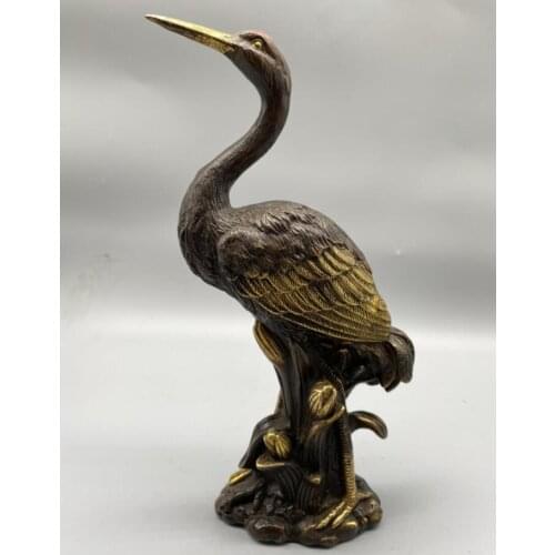 China brass archaize crane crafts statue