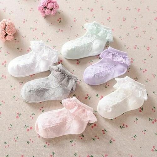 Christening Baptism Spring Autumn Warm Cotton Baby Infant Socks Kids Ruffles Knitted Knee Lace Newborn Girls Princess Socks