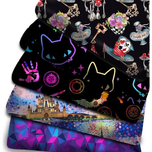 Patchwork Halloween Purple Series Polyester Cotton Fabric for Tissue Sewing Quilting Fabrics Needlework Material DIY,1Yc14304