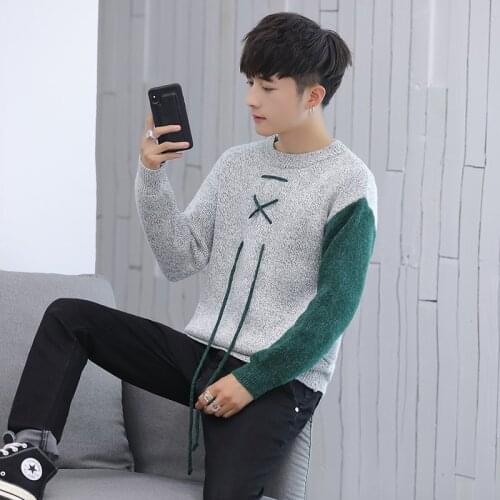 Personality Color Men Sweater Fashion Mens 2019 O-Neck Thick Sweater Men Casual Knitting Thin Sweaters Pullover Clothing