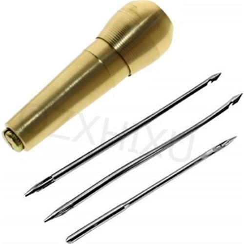 4Pcs Canvas Leather Tent Shoes Sewing Awl Taper Repairing Tool Sets Hand Stitching Crochet Leather craft Needle Kit 7YJ309