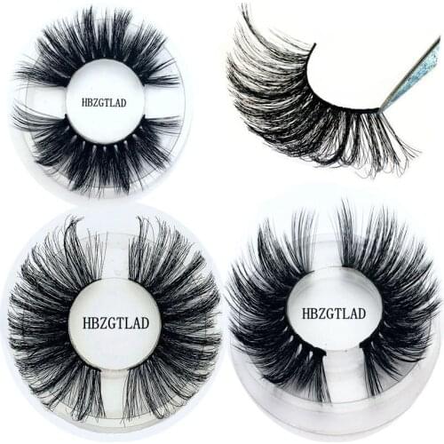 HBZGTLAD 25mm Long 3D mink lashes extra length mink eyelashes Big dramatic Mink Lashes 100% Cruelty free Handmade fake lashes