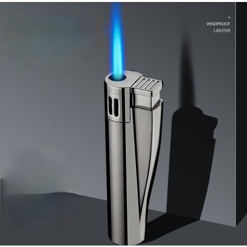 Personalized Straight Flame Creative Metal Inflatable Windproof Lighter Smoking Accessories Regalos Para Hombre Originales