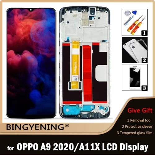 Original For OPPO A9 2020 CPH1937 LCD Display Screen Touch Digitizer Assembly For 6.5 inch OPPO A11X With Frame Replace