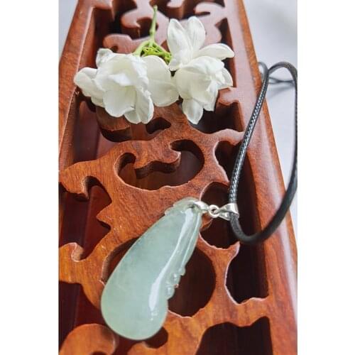 Natural Jade Fu Melon Jadeite Emerald Necklace Carved Charm Jewellery Fashion Amulet for Men Women Lucky Gifts
