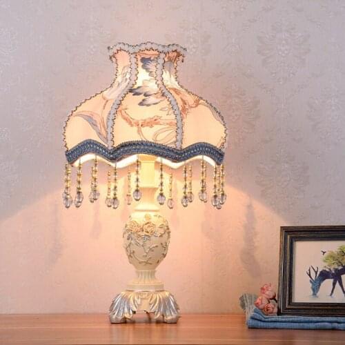 Resin Table Lamp Bedside Lamp Wedding Table Lamp Bedroom Bride Dowry Light Luxury Pink Purple Romantic Princess Style Decoration