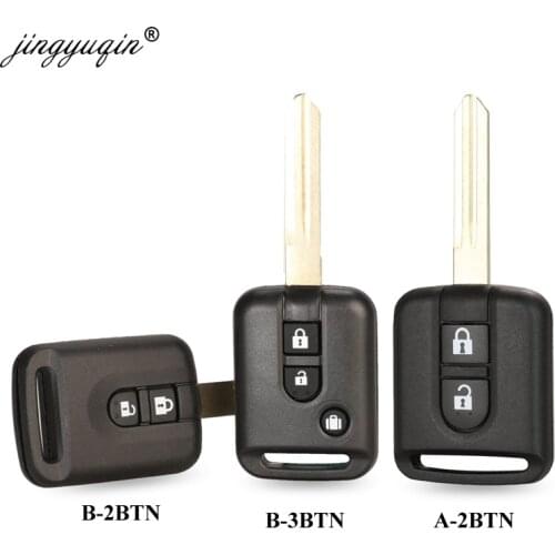Jingyuqin 10pcs/lot Remote Car Key Shell Case Fob 2/3 Buttons For Qashqai Nissan Micra Navara Almera Note Replacement