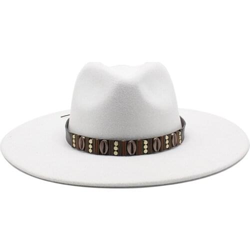 Winter Autumn Imitation Big edge wool Women Men Ladies Fedoras Top Hat Jazz Caps European American Round Caps Bowler Hats