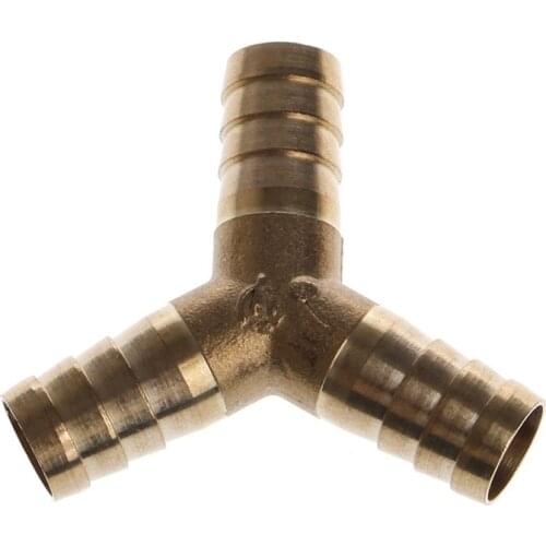 6-16mm Brass Y Piece 3 Way Fuel Hose Joiner Connector For Air Oil Gas 1XCF