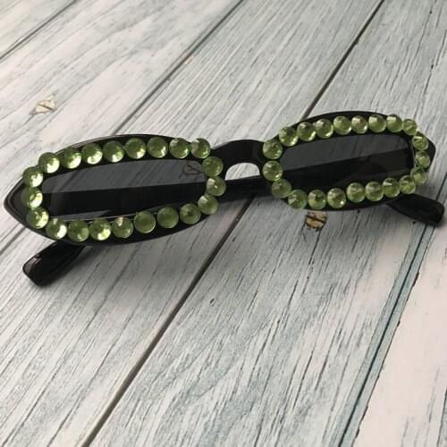 ZAOLIHU Retro Samll Sunglasses Men Black Rectangle Shapes Diamond Sun Glasses UV400 Cheap Handmade oculos de sol