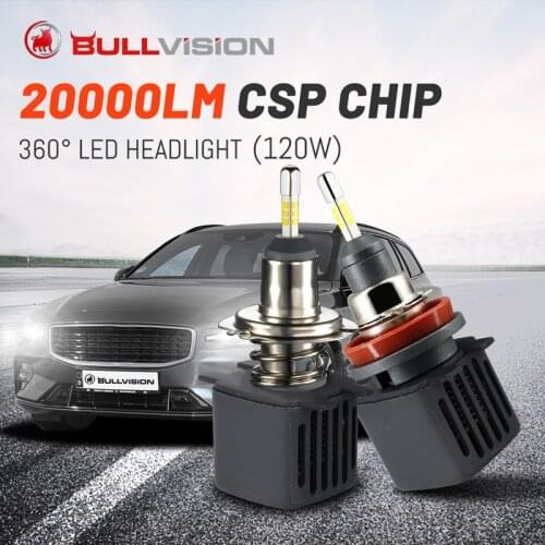 Bullvision LED H1 HB3 H7 360 Fog Lamp H8 H9 H11 HB4 Headlight For Car 20000Lm 9005 9006 With Samsung Csp Turbo 120W H4 12V Ice