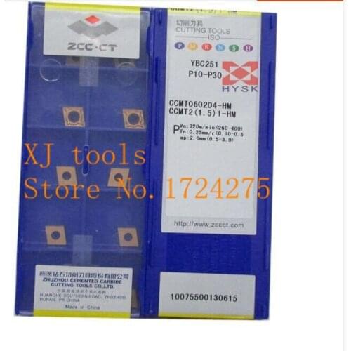 Free shipping 10Pcs CCMT060204 HM YBC251 CNC blade alloy carbide cutting tool carbide inserts Processing of steel