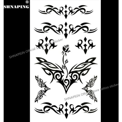 SHNAPIGN Black Totem Style Temporary Body Art Flash Tattoo Sticker 17*10cm Waterproof Tatto Henna Tatoo FREE SHIPPING