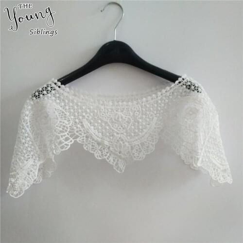 High quality white Lace Collar Embroidery Fabric Hollowed-Out Shawl Sewing lace Neckline DIY Clothing Accessories Craft Supplies