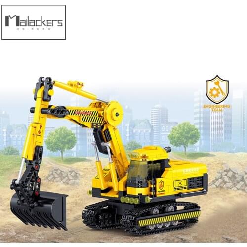 Mailackers High Tech Truck Excavator City Constructor Engineering Vehicle Building Blocks Bricks High Tech Car Toy For Children