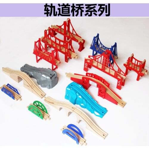 Railway Bridge Series Wooden Scene Track Accessories Suitable for Brio toy train Magnetically Wooden Railway Train