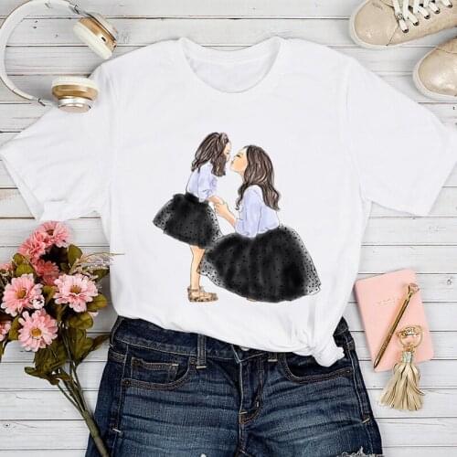 T-shirts Women Girl Cartoon 90s 2021 Short Sleeve Mom Mother Mama Love Tshirt Top Lady Stylish Girl Print Clothes Tee T-Shirt