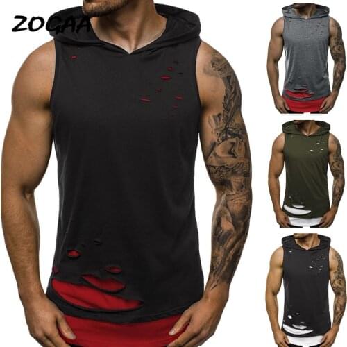 ZOGAA Men's T-shirts With A Hood
